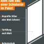 Schiebetür-Baupaket mit silbernem Profil und reinweißer Füllung. DIY-Set für individuelle Schiebetüren.