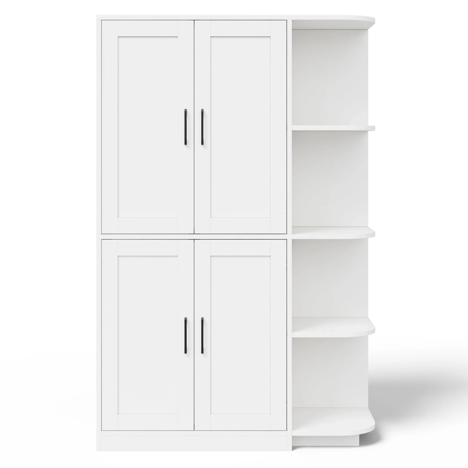 Merax Küchenschrank 103x40x163 cm 4 Türen 4 Regale Verstellbare Einlegeböden