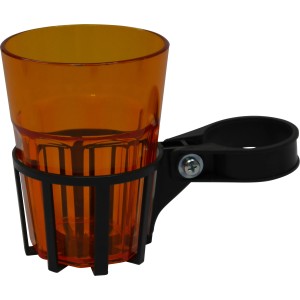 Getränkehalter orange mit Becher für Hollywoodschaukel, einfache Montage.