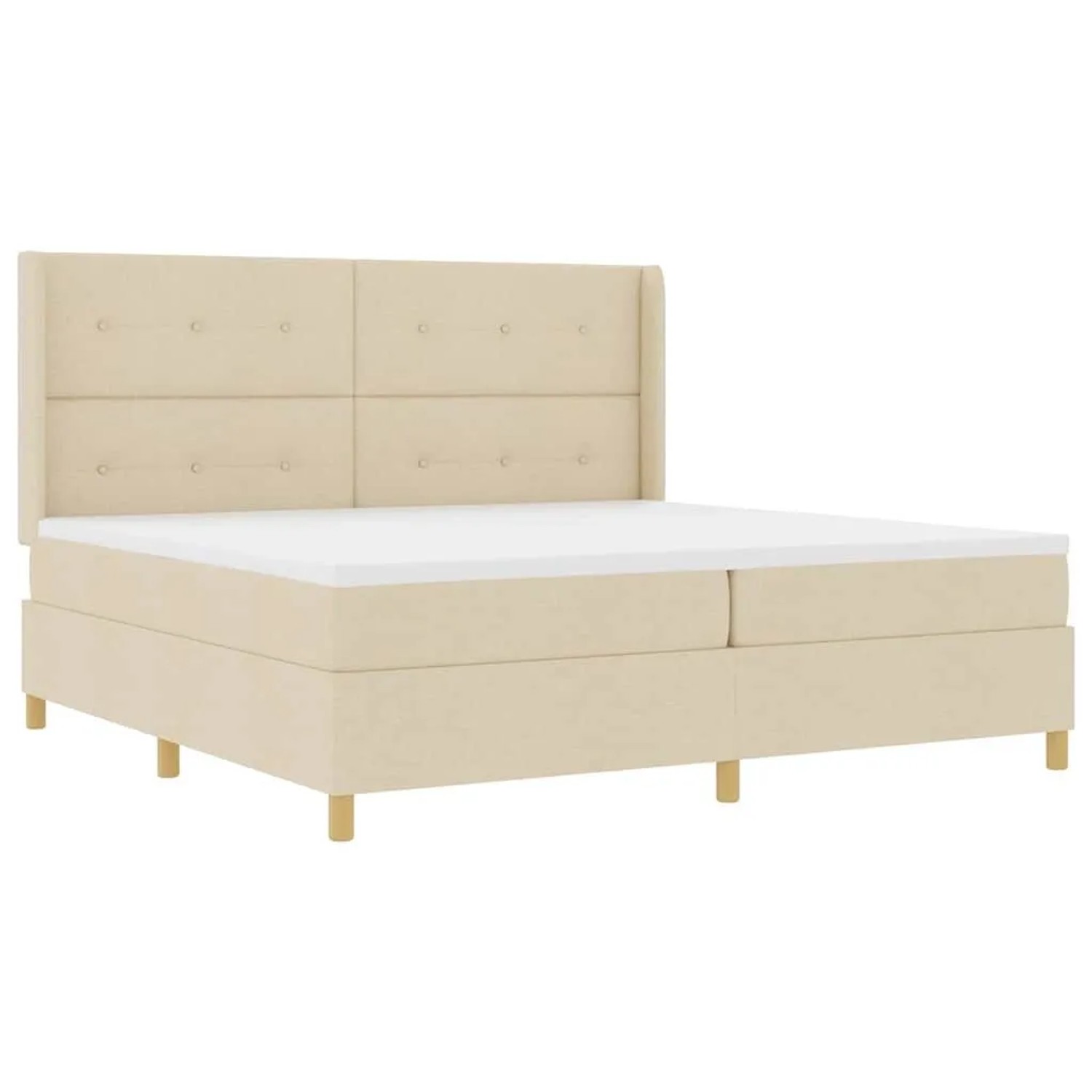 vidaXL Boxspringbett mit Matratze Creme 140 x 200 cm Stoff 3343719