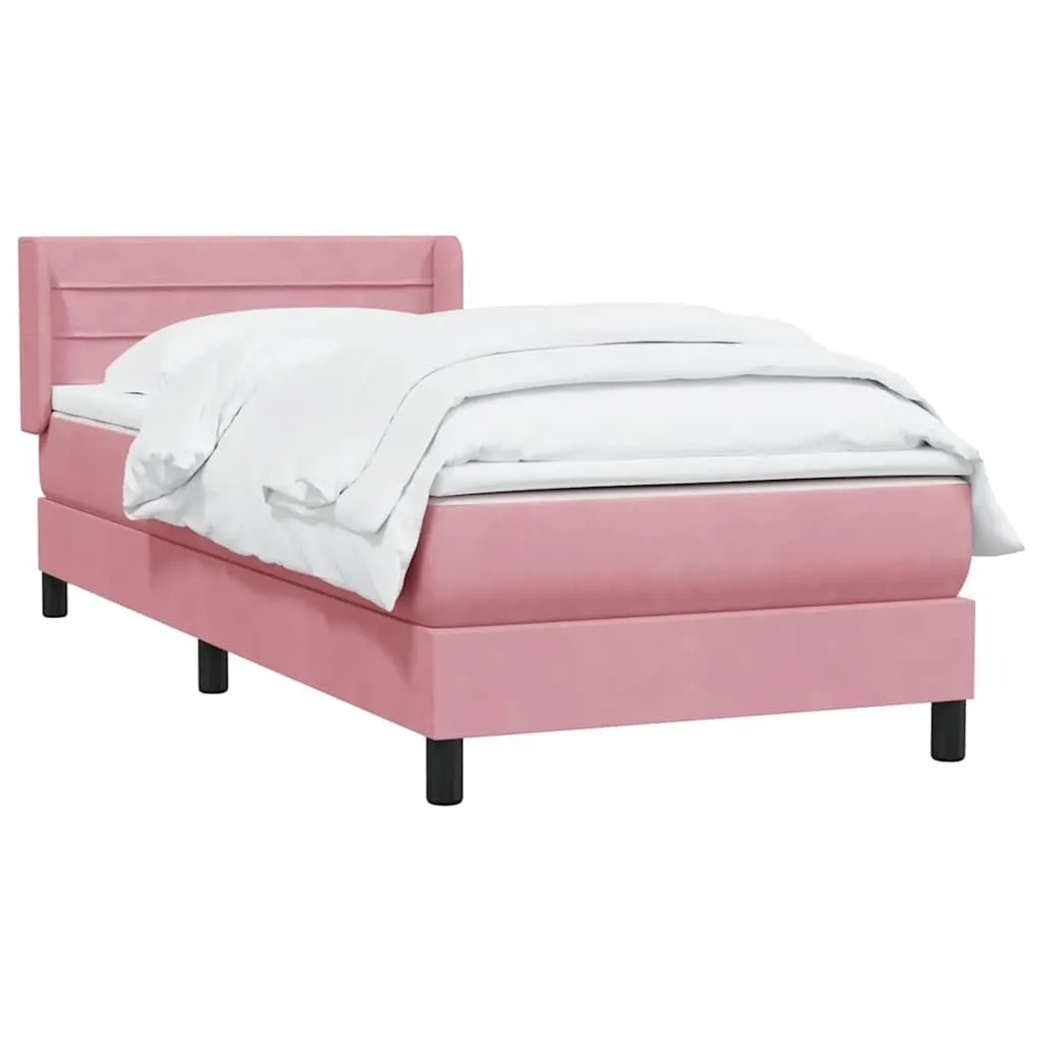 vidaXL Boxspringbett mit Matratze Rosa 80x220 cm Samt 3318224 günstig online kaufen