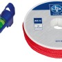 LUX Wasserwaage mit Maurerschnur Classic (40 m) und blauer Kunststoffhalterung.