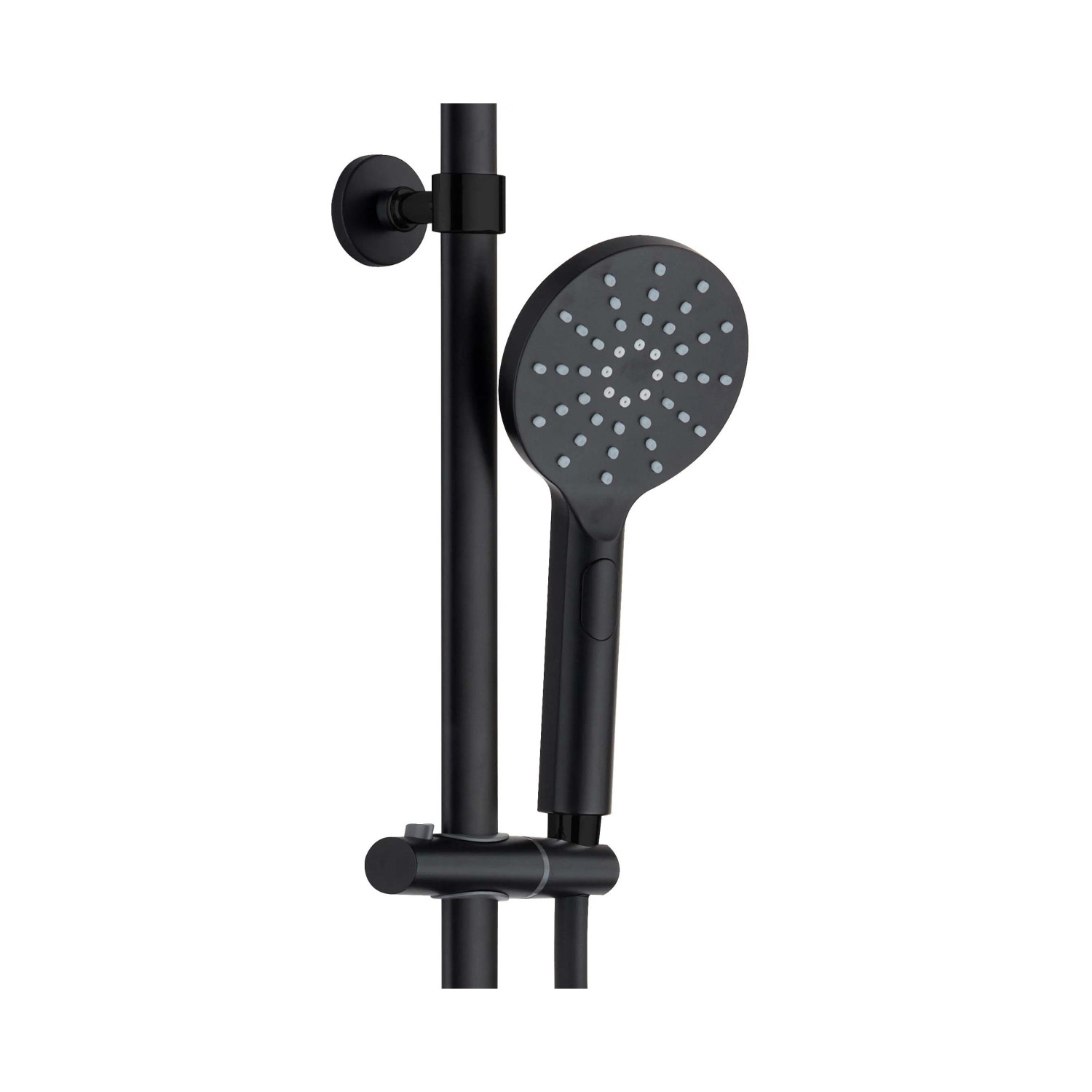 Schütte Überkopfbrause-Set Madura Fresh, Schwarz Matt. Brauseset mit Thermostatarmatur und Handbrause.