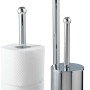 Wenko Stand WC-Garnitur Universalo Chrom mit WC-Bürste und Papierhalter.