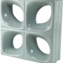 Grauer Keramikstein Daisy, 24x24x8 cm, für Innenräume. Dekorativer Glasbaustein für individuelles Design.
