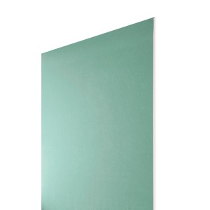 Grüne, imprägnierte Gipskarton Renovierboard Platte, 6,5x900x1250 mm.