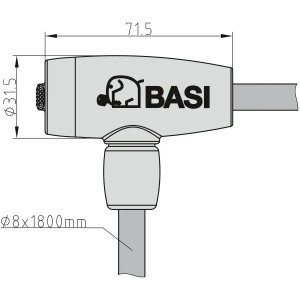 Abbildung des Basi Zweirad-Spiralschloss ZR 302, ein Kabelschloss für Fahrräder mit 1800 mm Länge.
