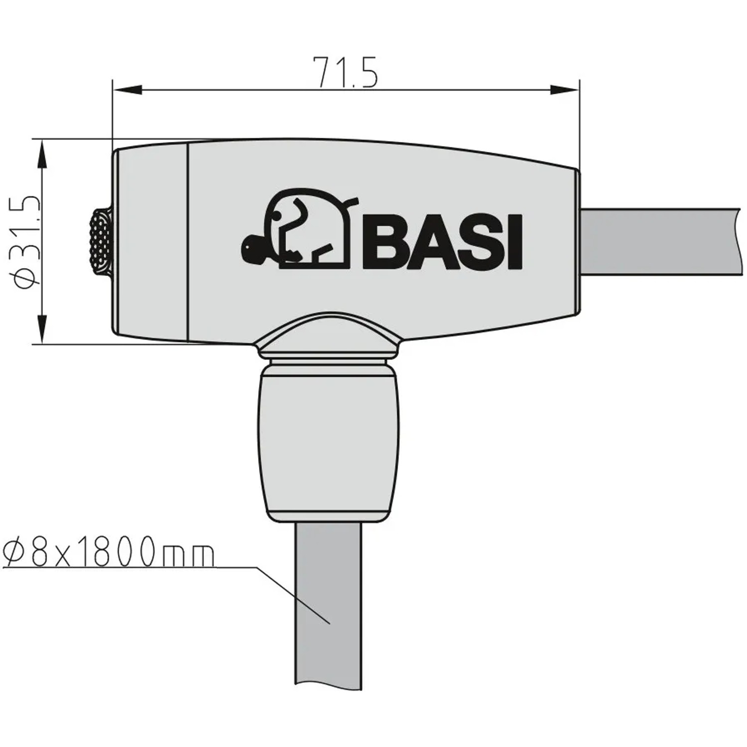 Abbildung des Basi Zweirad-Spiralschloss ZR 302, ein Kabelschloss für Fahrräder mit 1800 mm Länge.