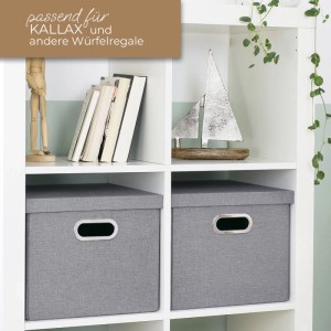 HMF 250473-12 Aufbewahrungsbox Deckel DIN A4 Hängeregister Kallax 33 x 37 x 28 cm