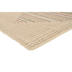 Vercai Rugs Hochflor-Teppich City Linien Creme. Weicher Polyester-Teppich mit grafischem Muster.