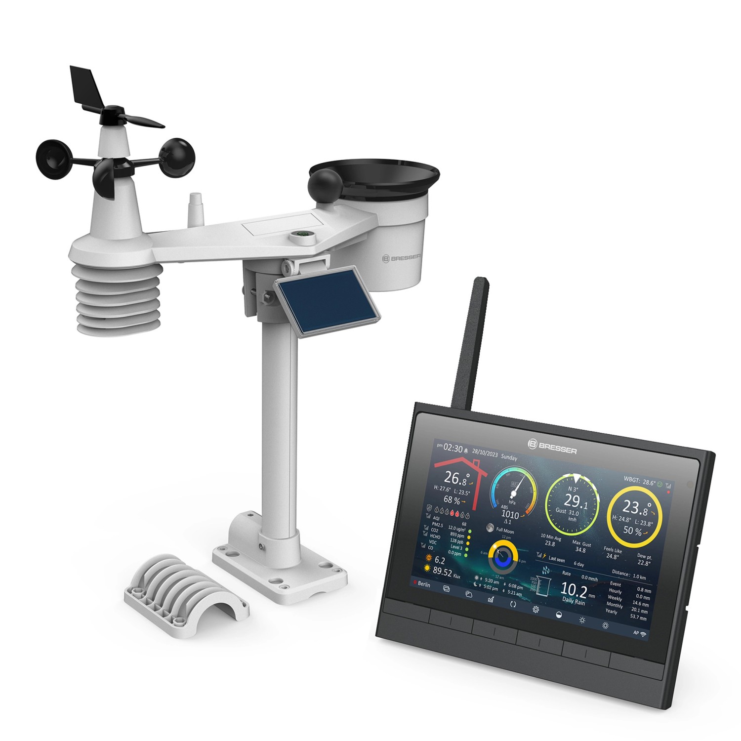 Bresser WLAN-Wetterstation MeteoChamp HD-Display 9-in-1 günstig online kaufen