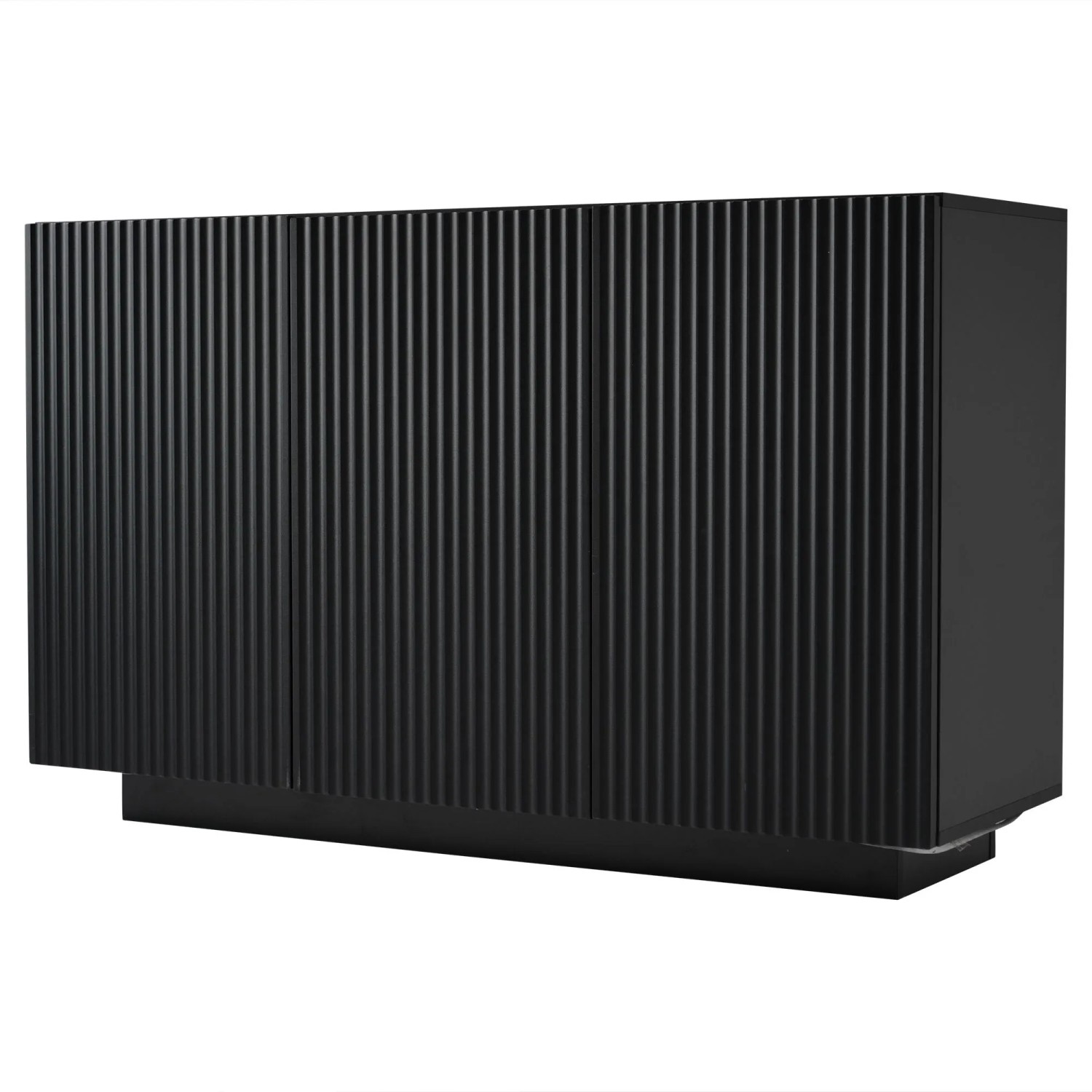 okwish Sideboard mit LED Beleuchtung Bluetooth Wohnzimmer 120x40x75cm Schwarz