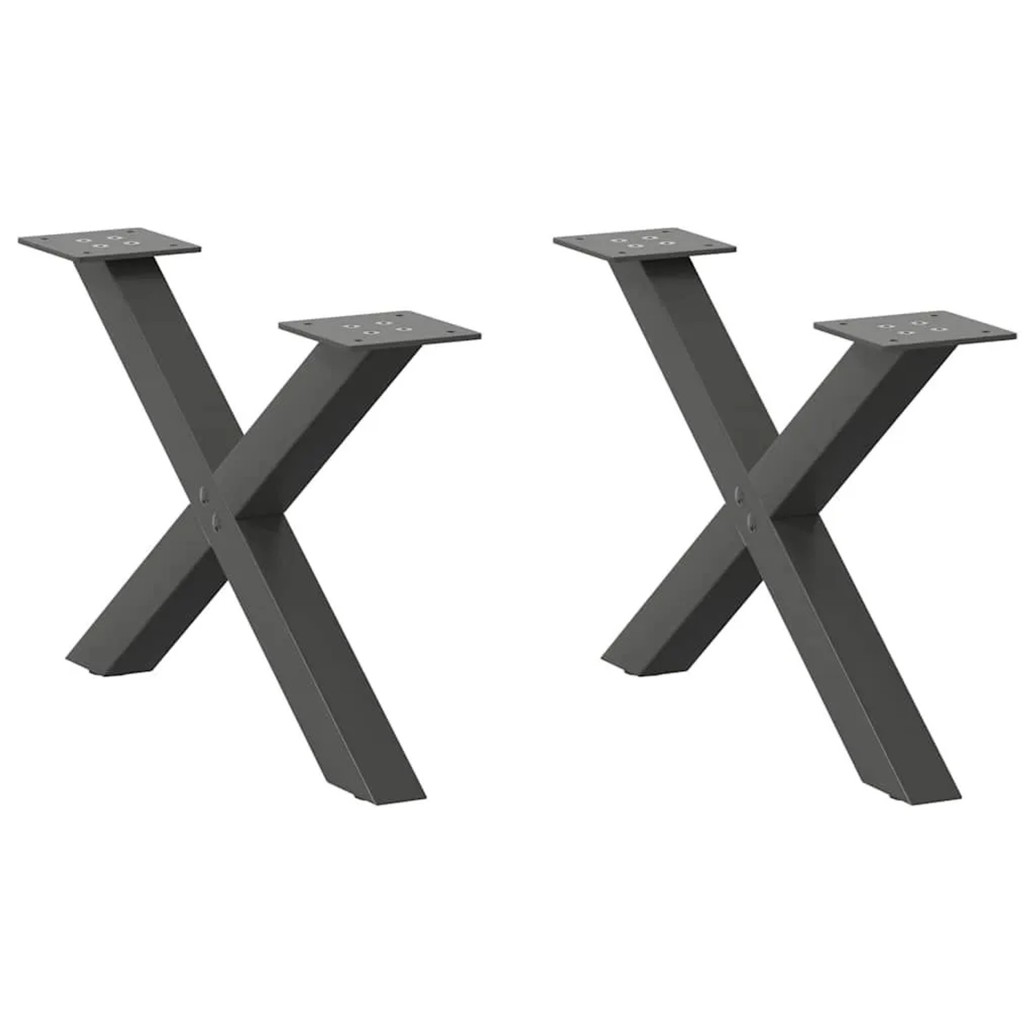 vidaXL Couchtischbeine X-Form 2 Stk Anthrazit 50x30-31 cm Stahl 4012878