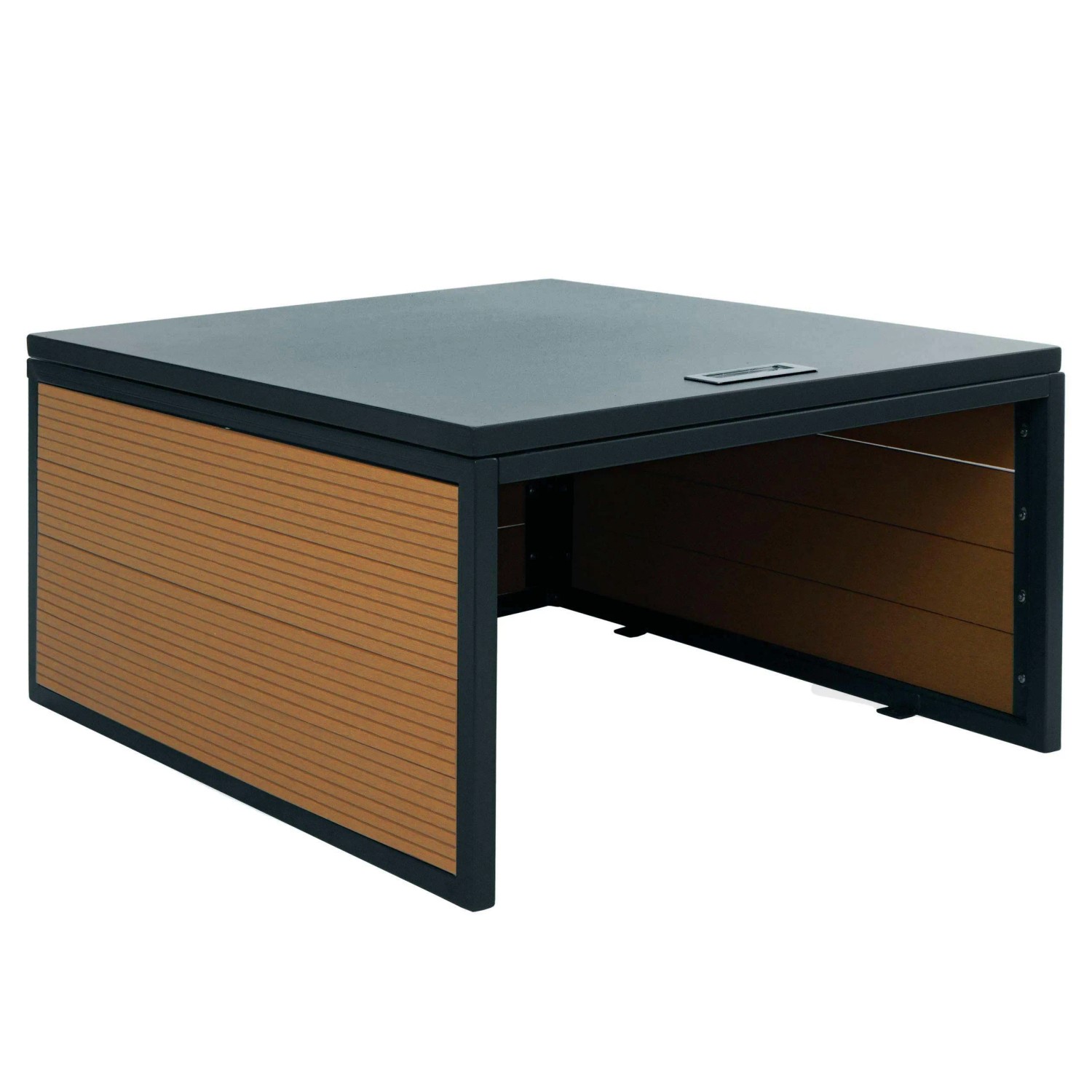 Mcw Mähroboter-Garage Mit Deckel L45 Metall 35x60x70cm Eiche-Optik