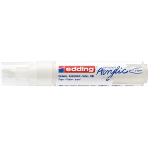 Edding 5000 Acrylmarker in Verkehrsweiß mit breiter Keilspitze für Leinwand und Papier.