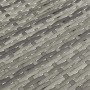 Detailansicht des grauen Poly Rattan Geflechts für stapelbare Gartenstühle. Sichtbare Webstruktur in Grautönen.