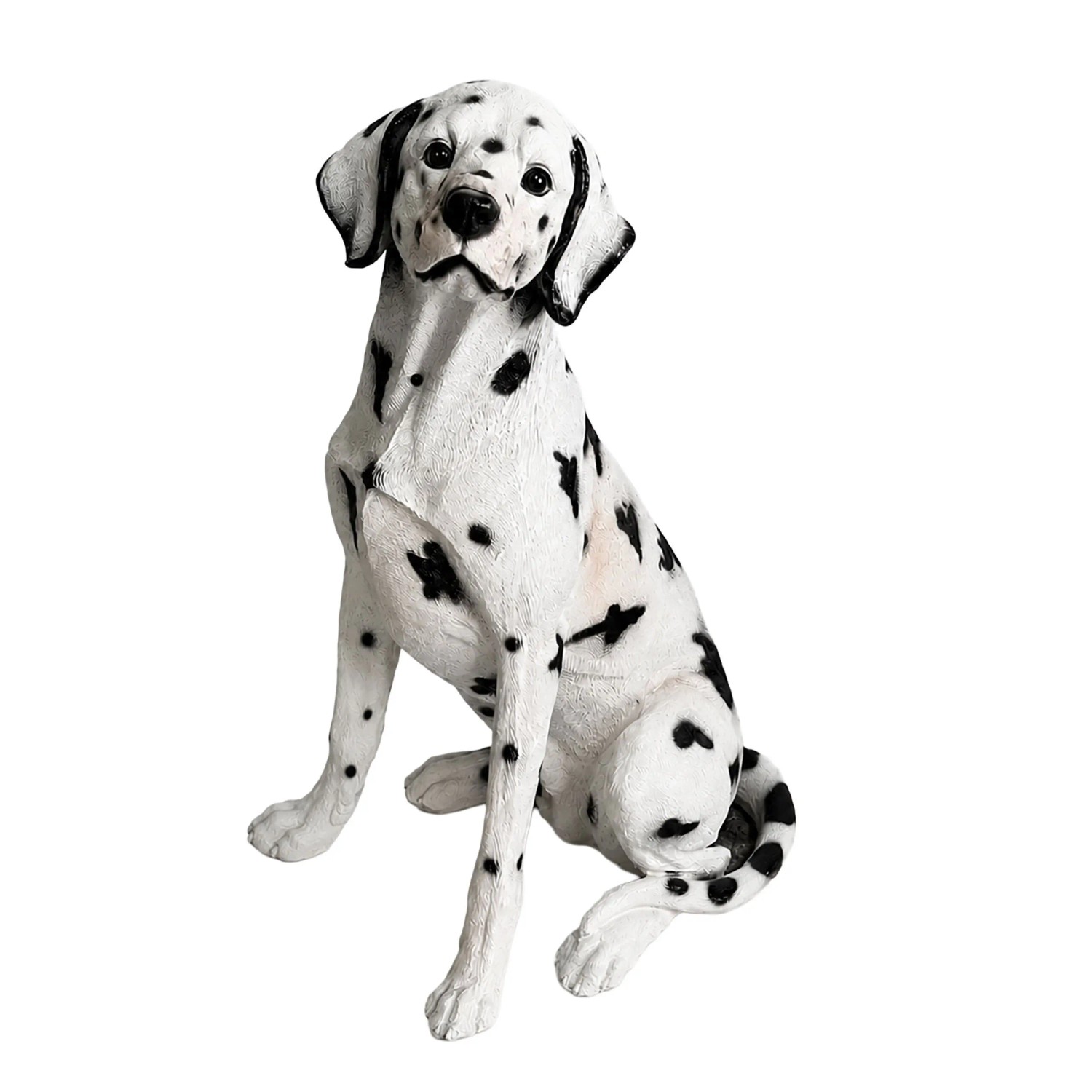 Relaxdays Gartenfigur Hund Polyresin Fiberglas Naturfarben Dalmatiner Wetterbeständig Frostfest 83 cm x 39 cm x 52 cm