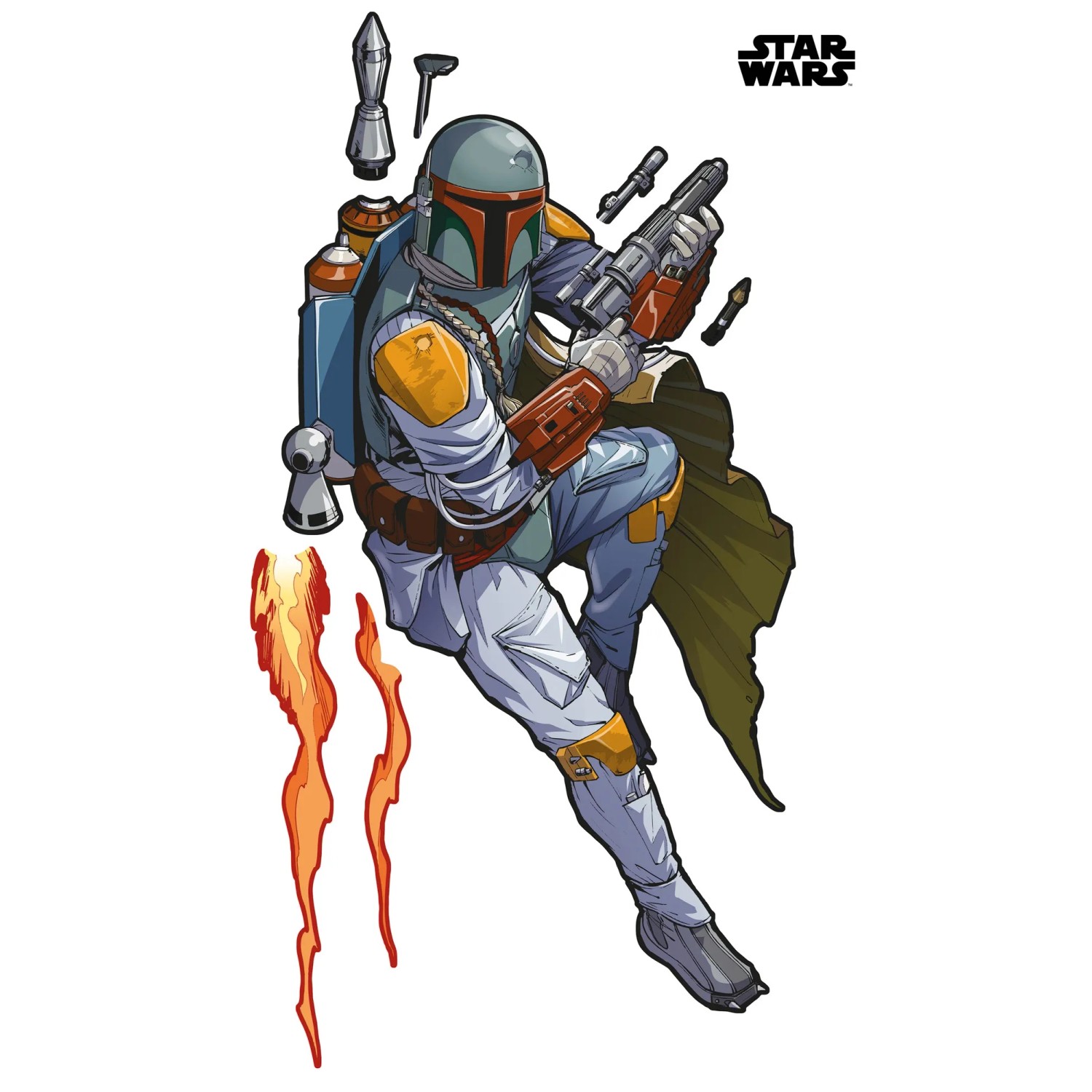 Komar Vliestapete Star Wars XXL Boba Fett, glatt, bedruckt, Comic, Retro, (1 St), 127 x 200 cm (Breite x Höhe)