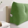 Hellgrünes Samt-Rückenkissen (160x50 cm) mit Seitentasche und Knopf, ideal für ergonomischen Komfort.