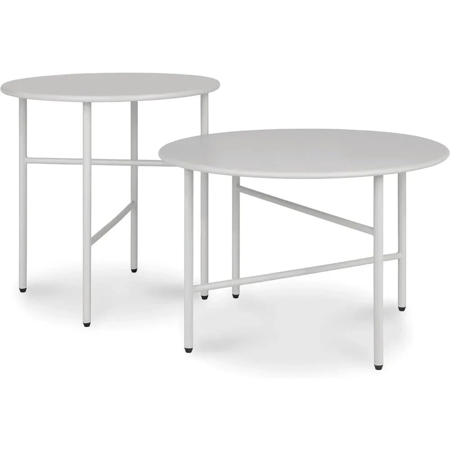 Bomoe Finn Beistelltisch ø 44x46cm + ø 53x36cm Hellgrau 2tlg