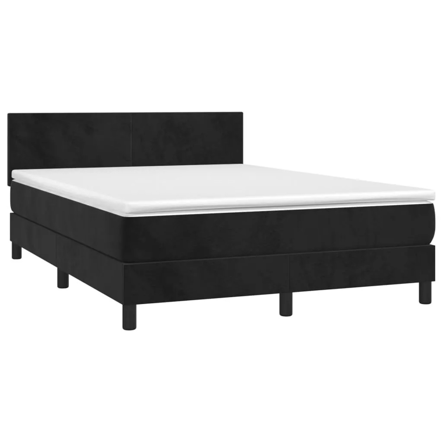 vidaXL Boxspringbett mit Matratze Schwarz 140x200 cm Samt 3141187 günstig online kaufen