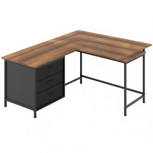 Costway Schreibtisch mit Schublade 106 x 50 x 75 cm Braun