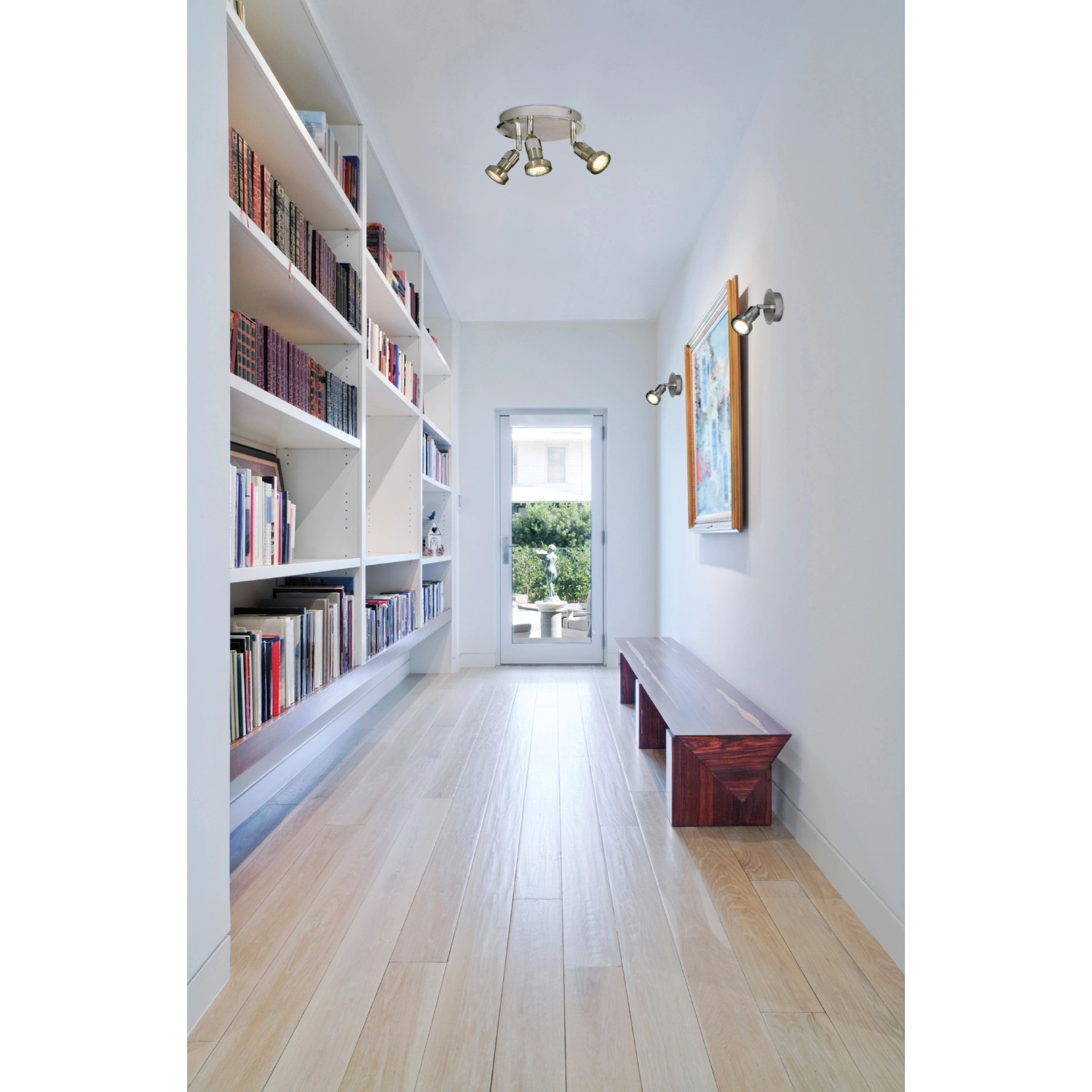 Näve LED-Spot Motril, 1-flammig, Chrom-Metall, Deckenleuchte im Flur.