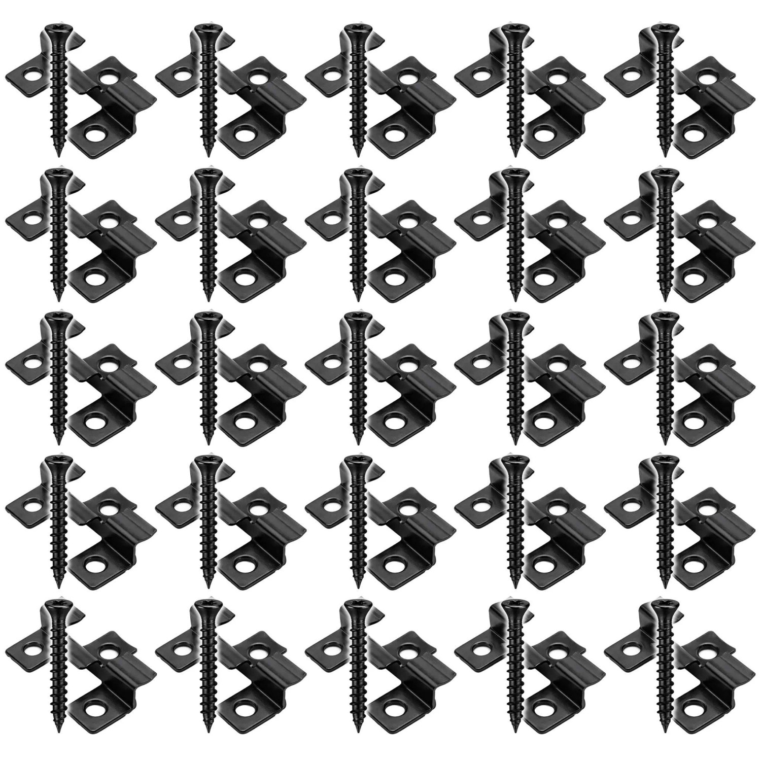 Xpotool 50X Edelstahl Clips 7Mm 60X Schrauben 35X20Mm T15 Schwarz Terrasse