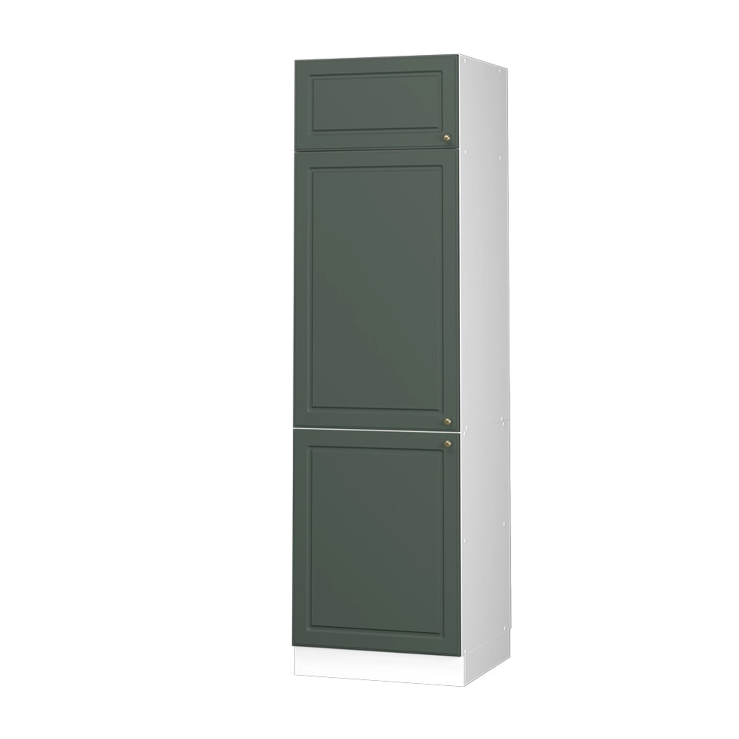 Vicco Kühlumbauschrank Fame-Line Hochschrank für die Küche Grün-Gold Landhaus/Weiß 60 cm