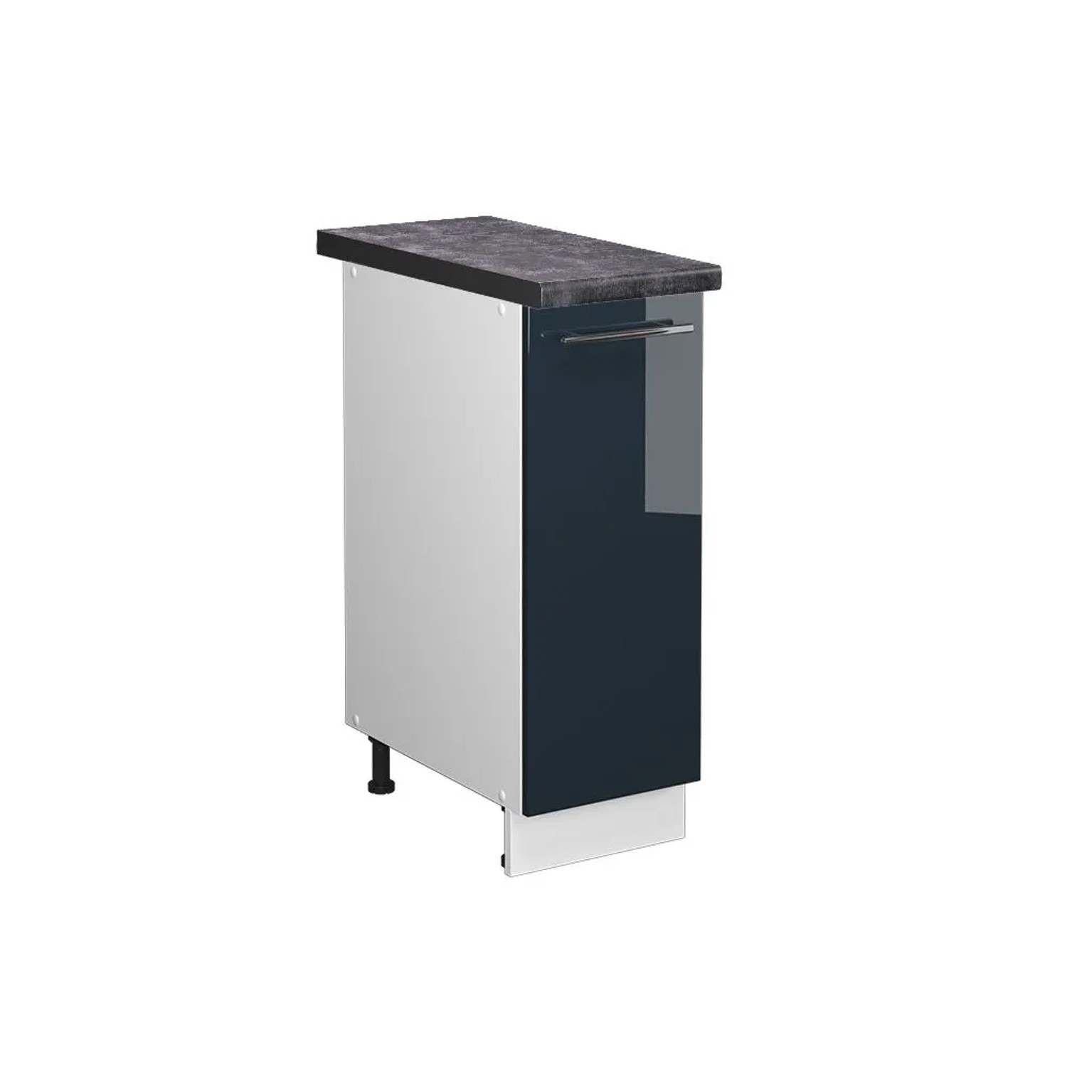 Vicco Apothekerschrank Fame-Line DunkelBlau Hochglanz Weiß 30 cm AP Anthrazit