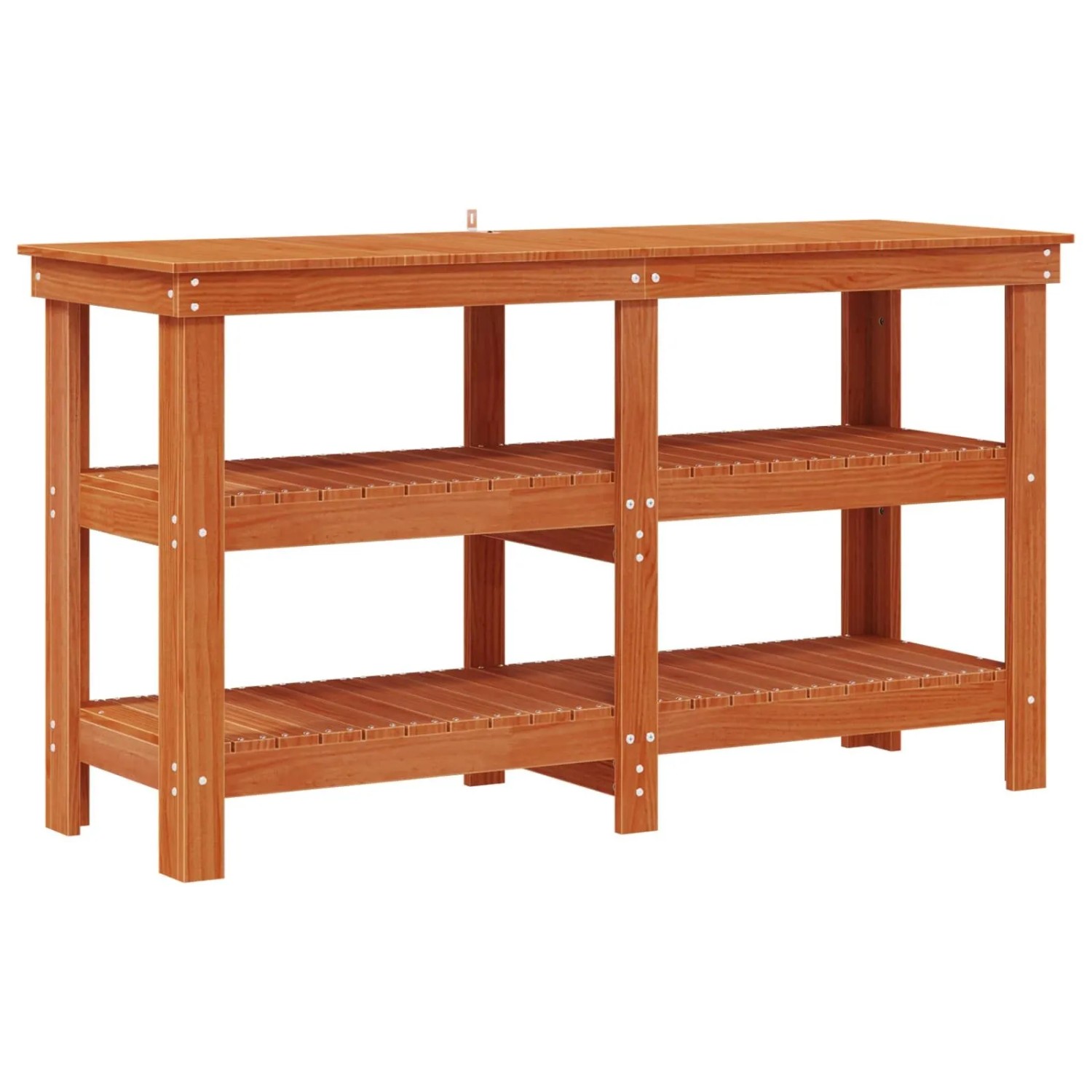 vidaXL Werkbank Wachsbraun 143 x 50 x 80 cm Massives Kiefernholz 858256