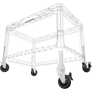 Eurobox Rollen-Set Anthrazit (4 Stück) für Eurobox-System Aufbewahrungsboxen.