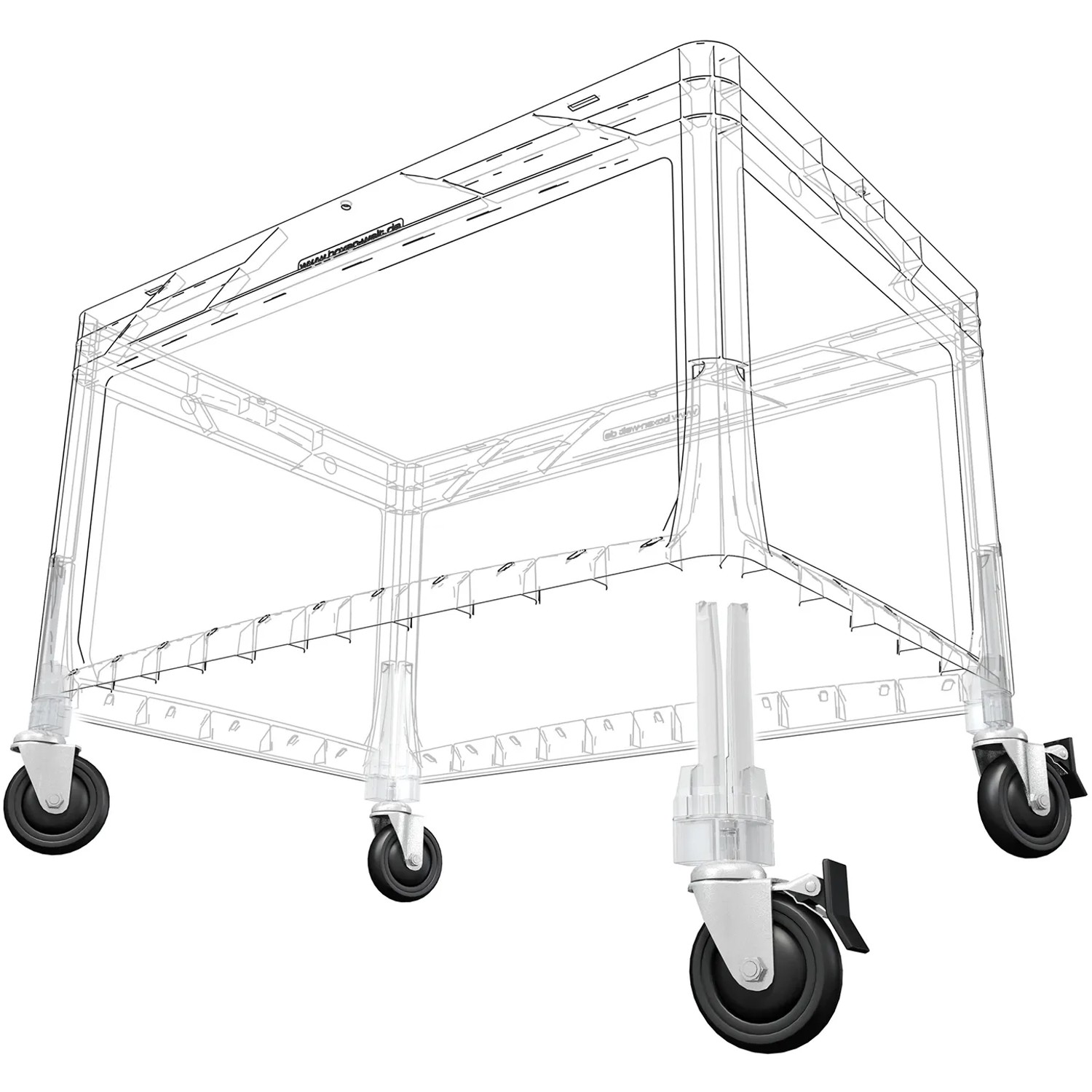 Eurobox Rollen-Set Anthrazit (4 Stück) für Eurobox-System Aufbewahrungsboxen.
