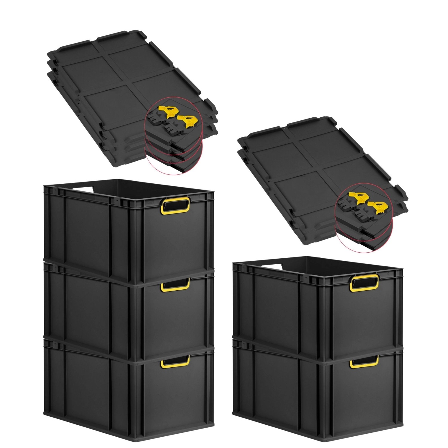 PROREGAL SuperSparSet 5x Eurobox Nextgen Color Mit Scharnierdeckel HxBxT 32 günstig online kaufen