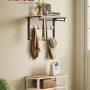 Songmics Wandgarderobe Barnet-old mit Ablage, 10 Haken, weiß-schwarz. Garderobe im Industrie-Design.