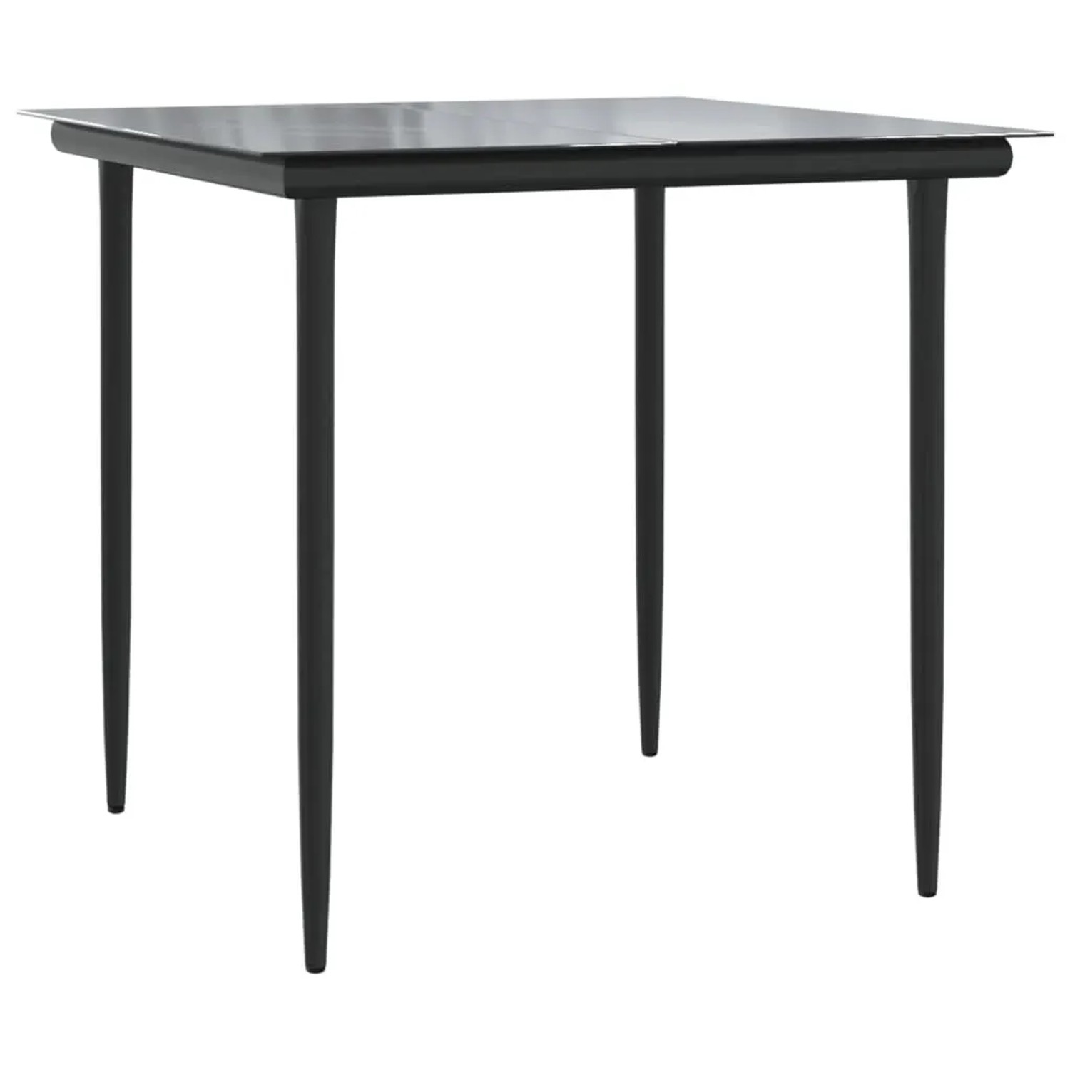 vidaXL Garten-Essgruppe, 3-teilig, mit Tisch und Stühlen, schwarzer Tisch mit Glasplatte.