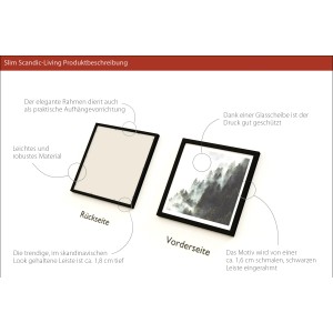 Bild mit Rahmen Anonymus Foggy Trees, 32,5x32,5 cm. Deko-Element mit Waldmotiv und schwarzem Rahmen.