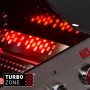 Detailaufnahme der Turbo Zone des Enders Gasgrills Chicago Next 4 R, in Betrieb mit roter Hitze.