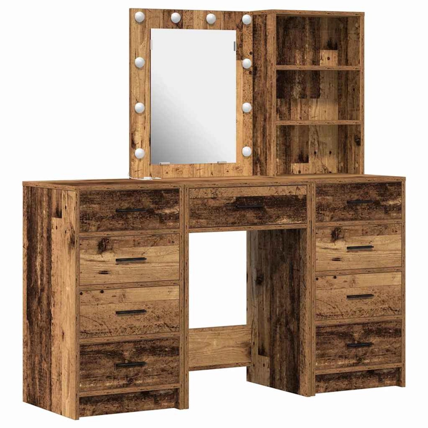 vidaXL Schminktisch 3-Tlg Braun 40 x 41 x 135 cm Holzwerkstoff 3334225 günstig online kaufen
