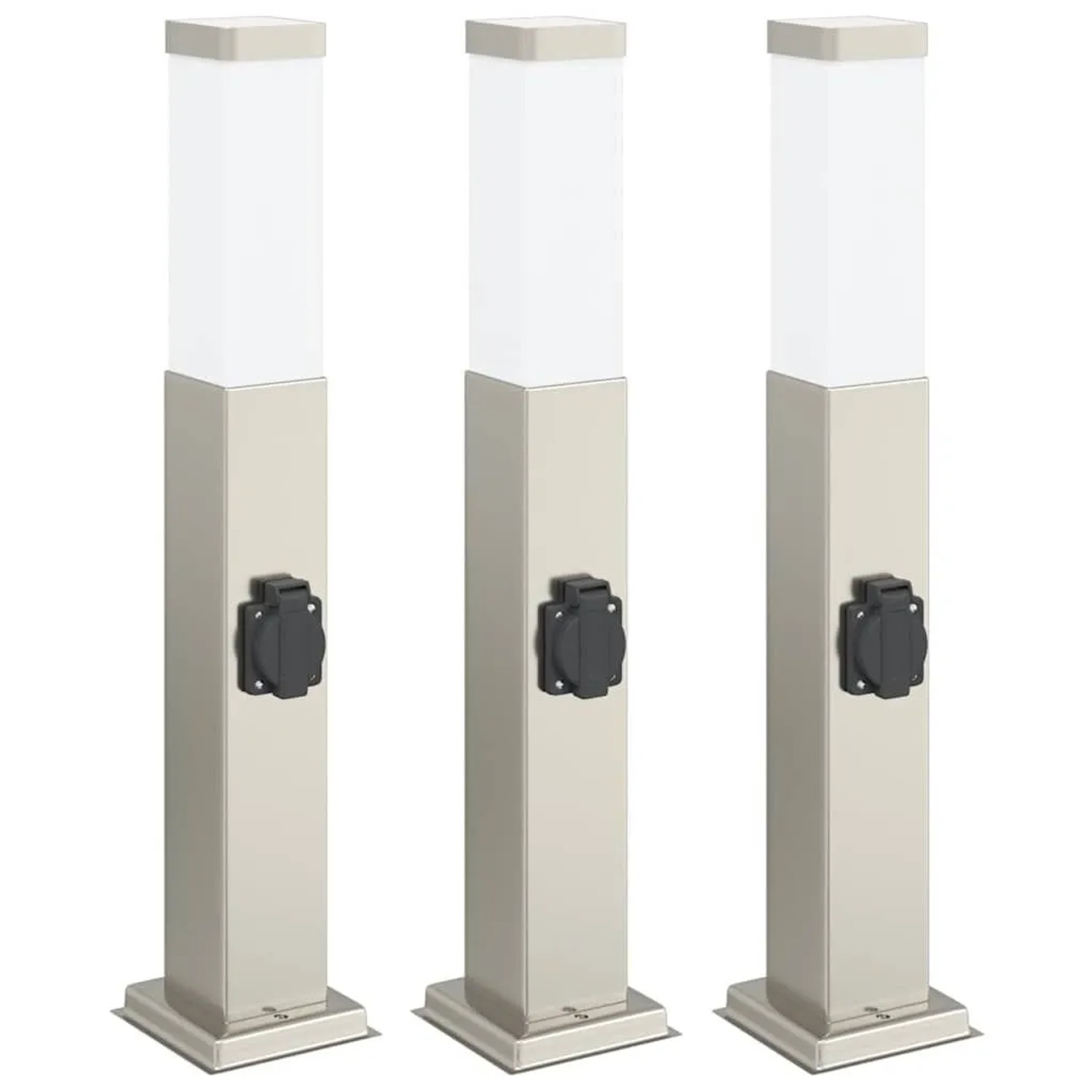 vidaXL Pollerleuchten mit Auslass 3 Stk 50 cm Edelstahl IP44 4006060
