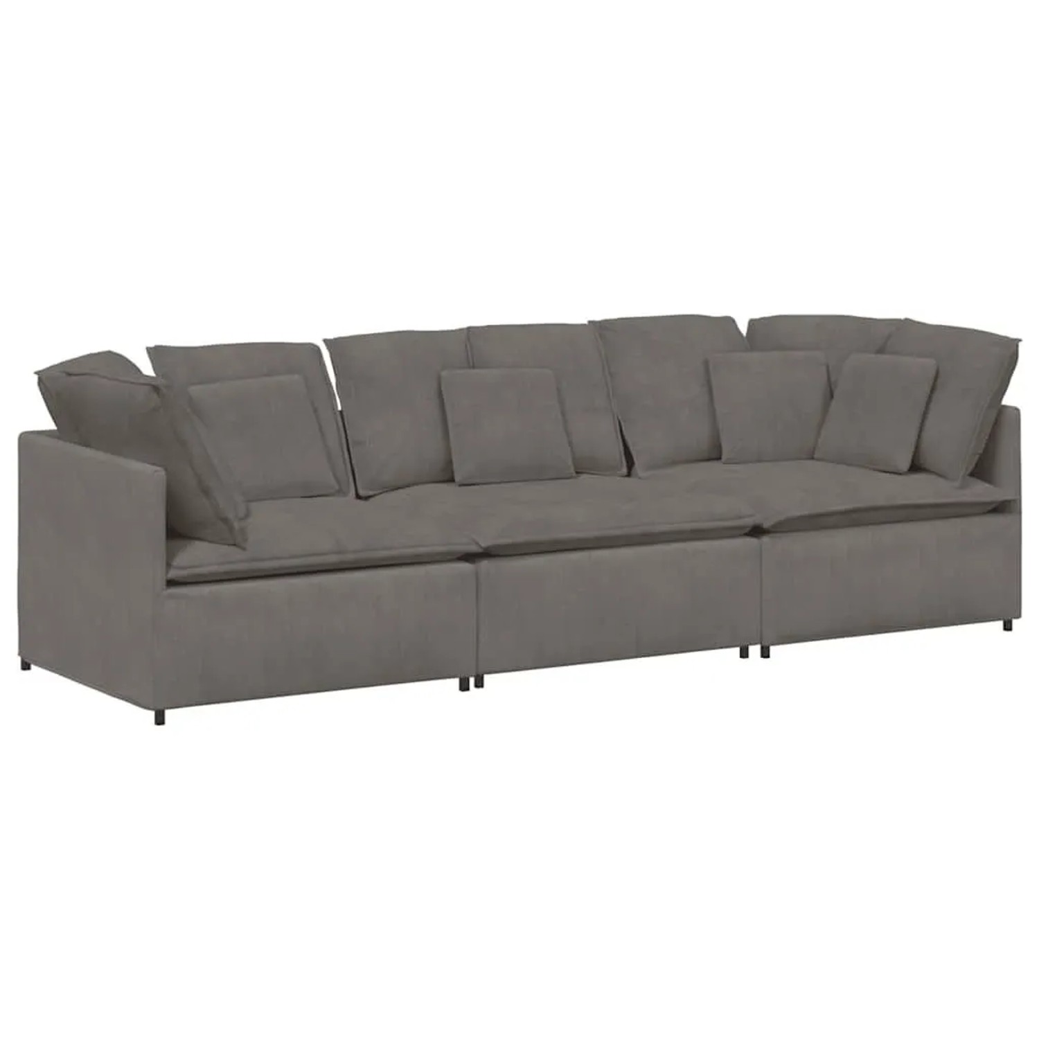 vidaXL Modulares Sofa mit Kissen Cordstoff Hellgrau 3321287