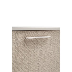 Detailansicht: Schildmeyer Schuhkipper Edno in Cremebeige mit zwei Klappen und Metallgriffen.