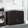 Schwarzer vidaXL Waschbeckenunterschrank (78x37x59 cm) aus Holzwerkstoff mit zwei Schubladen.
