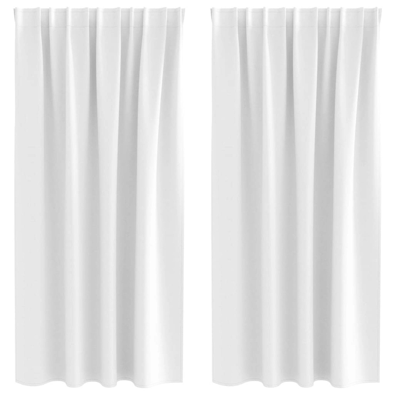 vidaXL Verdunkelungs-Vorhänge mit Ringen Hellweiß Polyester 4107494 günstig online kaufen