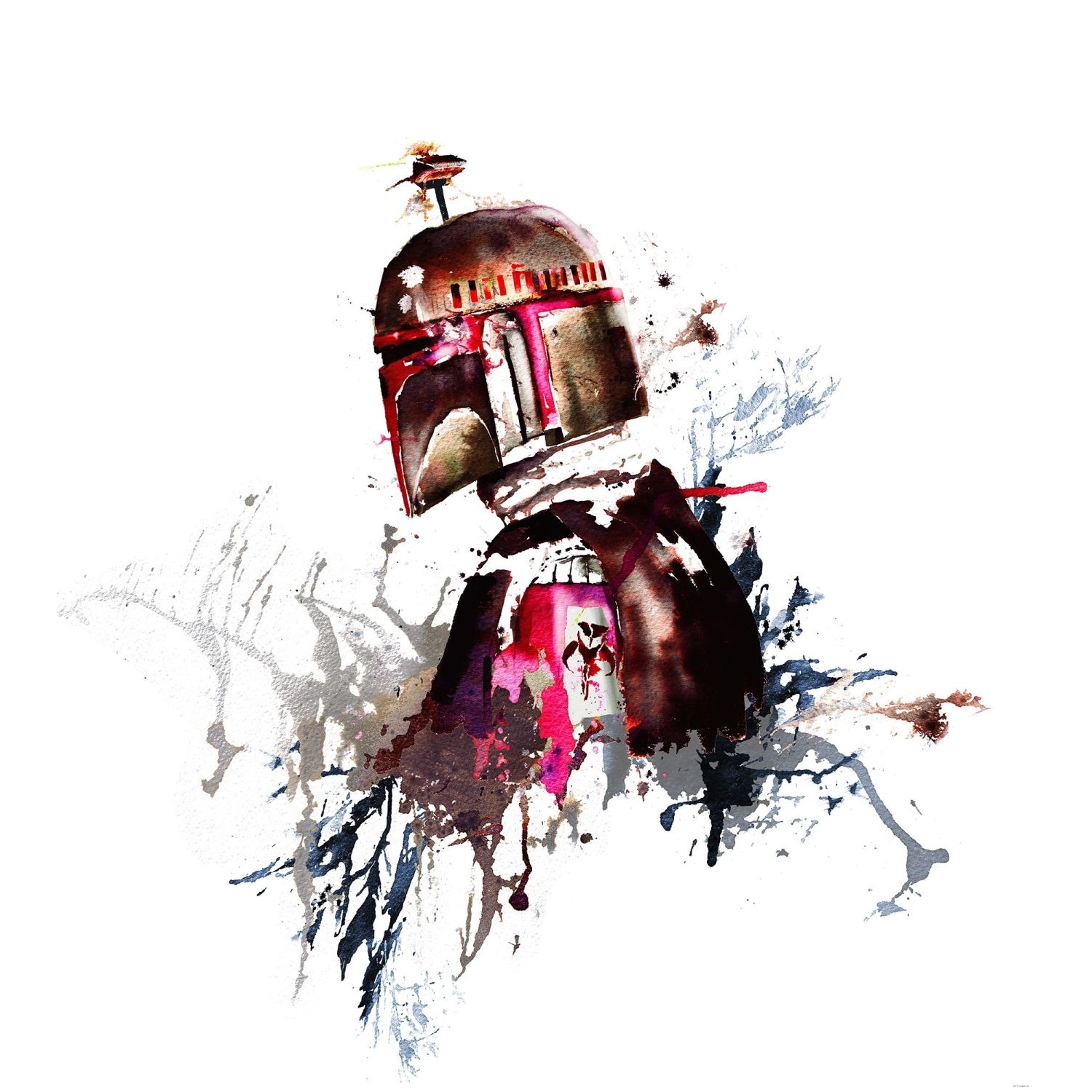 Disney Fototapete Star Wars Boba Fett Weiß und Rot 250 x 280 cm 612095 günstig online kaufen