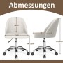 Costway Bürostuhl Armlos Drehstuhl Höheverstellbar Beige_3