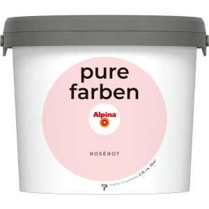Alpina Pure Farben Rosérot, 2,5 l, matte Wandfarbe für Innenräume.