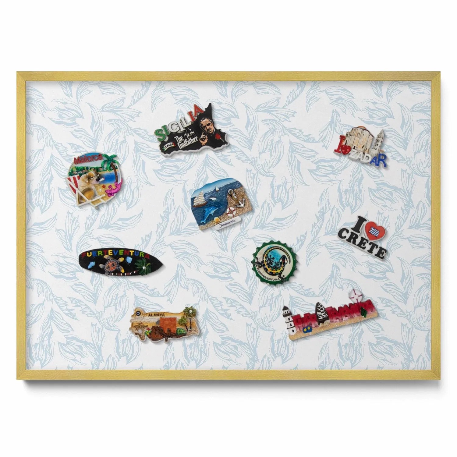 Tulup Magnettafel Magnetboard Gerahmt für Urlaubsmagnete Regelmäßiges Blatt günstig online kaufen