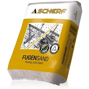 Sack Scherf Fugensand, beton-grau, unkrauthemmend, 25 kg, für Pflaster- und Plattenbeläge.