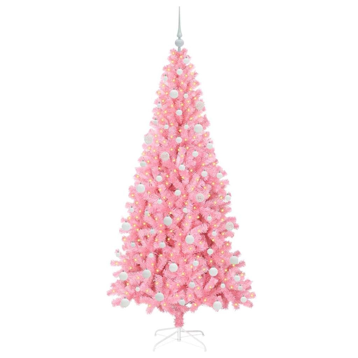 vidaXL Weihnachtsbaum mit 300 LEDs mit Ständer Rosa 180 cm PVC 3396432